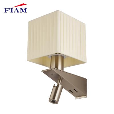 China Hot Sale Modern Bedside Modern Hotel Shade E27 3w Contemporary White Indoor Led Wall Light for sale