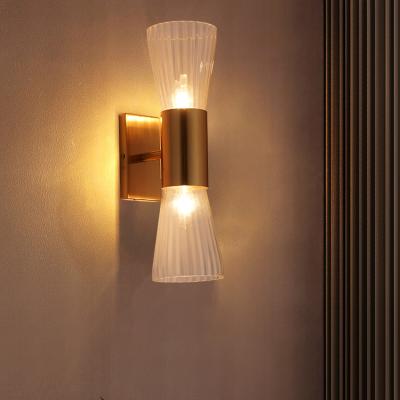 China Modern Modern Indoor Residential Bedroom Reading Lighting Gold Color G9 Glass Wall Lights for sale