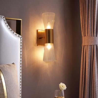 China Modern Luxury Modern Hotel Room Bedroom Indoor Bathroom Mounted Glass Bedside Reading Wall Lights G9 for sale