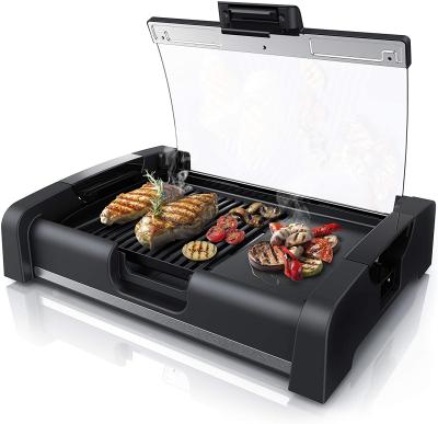 China Household Maibo 1800W Nonstick Easy To Clean Liner Electric Grill With Glass Lid for sale