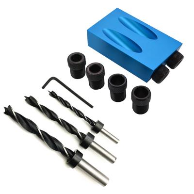 China 15 Degree 14PC Woodworking Angled Working Hole Marker Drill Bit Pockets Hole Jig Set for sale