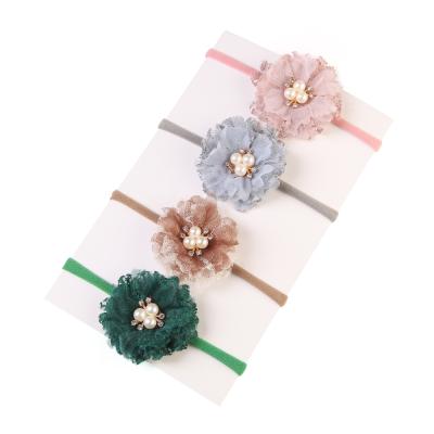 China Popular Hair Accessories Baby Headband Birthday Party Hair Accessories For Children's Pearl Flower Headbands for sale