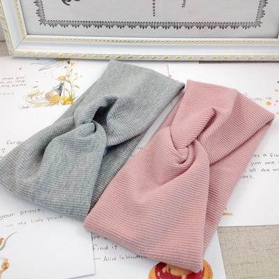 China Eco-friendly European and American yarn cotton cross headband yoga headband sports elastic headband ladies for sale