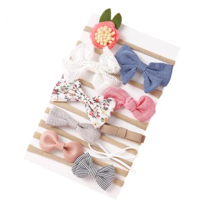 China Hair Accessories Baby Headband 10pcs/set Kids Headband Infant Baby Bow Knot Hair Clip Set Lovely Hair Accessories Girl Hair Headbands for sale