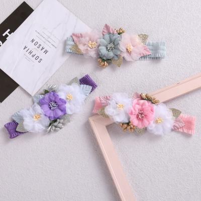 China European and American Girls Hairband Hair Accessories Baby Hair Accessories Kids Style Flower Organic Elastic Headband for sale