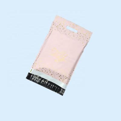 China Custom Polyethene Bag Pink Handle 6x9 Plastic Shipping Mailing Bags Unique Eco Friendly Moisture Proof Mailing Bags for sale