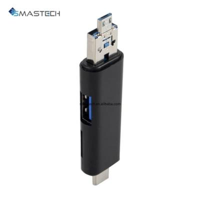 China ABS Type-C and Micro USB OTG Reader SD Card 3 in 1 USB-C Flash Stick TF Read Socket for Protection for sale