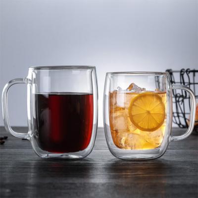 China Sustainable Borosilicate Transparent High Resistance In Double High Temperature And Cold Glass Tea Cup for sale