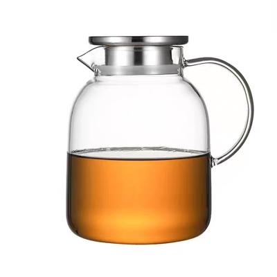 China Viable Bubble Cold Glass Teapot Kettle Household Boiling Water Cup Match Heat Resistant High Temperature White Pot for sale