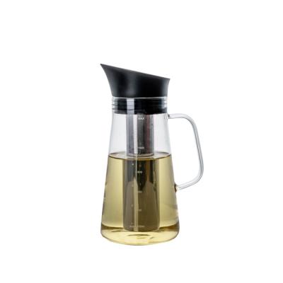 China High Capacity High Borosilicate Household High Temperature Teapot Durable Glass Coffee Pot Large Stainless Steel Filter for sale