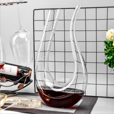 China Wholesale Clear Lead Free Crystal Wine Glass Wine Decante Crystal Glass 1400ml 47oz U Shape Wine Glass Decanter Amazon Success for sale