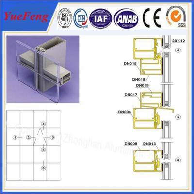 China Hot! ISO 9001 china supplier custom aluminum frameless curtain wall profiles for sale