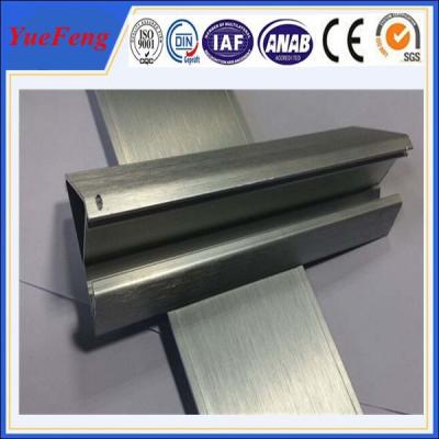 China 6065 T5 Aluminium brushed iron grey profile / Brushed aluminum profile for cabinet for sale