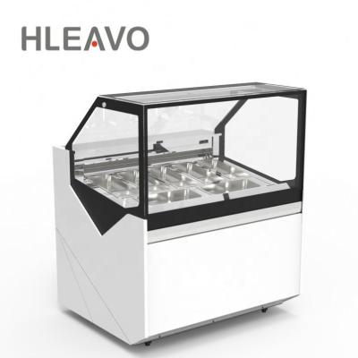 China Single-Temperature Direct Sales Defrost Freezer Gelato Showcase 9 Flavor Ice Cream Display for sale