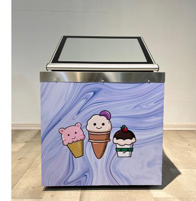 China Single-temperature Mini Table Top Gelato Showcase Freezer Ice Cream Display Fridge for sale