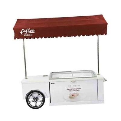 China Single-Temperature Popsicle Display Commercial Ice Cream Showcase Push Cart Used Supermarket for sale