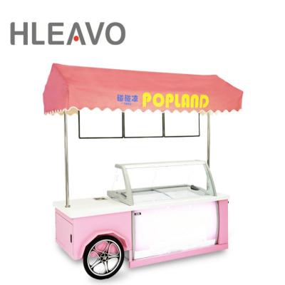 China Single-temperature factory customization umbrella ice cream display cart for sale downtime defrosting for sale