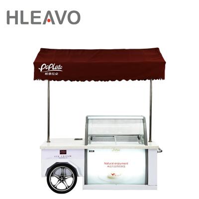 China Wholesale Economical Single-temperature Sorvete Gelato Ice Cream Vending Cart With Display Sowcase for sale