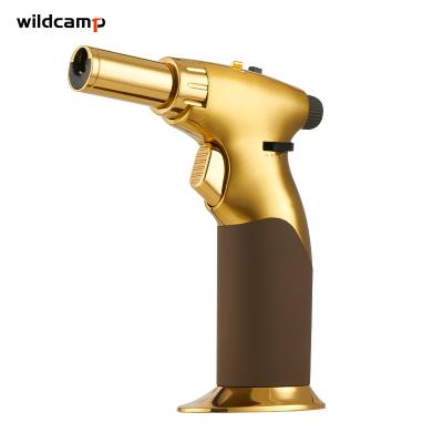 China Wildcamp Butane Torch Smoker Viable Gold Adjustable Lighter with Copper Torch Head (No Butane) for sale