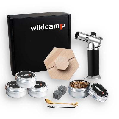 China Viable Wildcamp Beverage Smoking Filtro Cocktail Smoker Top Cocktail Smoking Torch Kit Luxury with Wood Scraps for sale