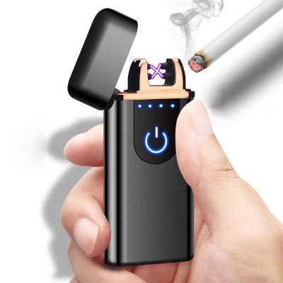 China Wildcamp USB Rechargeable Electronic Lighter Customized USB Rechargeable Cigar Lighters Metal Charging Electric Arc Candle Cigarette Lighter for sale