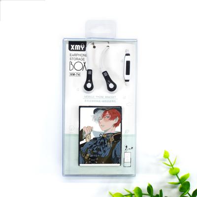 China new In-ear anime series mobile phone holder storage box with voice headphone active noise reduction cable flat line music for sale