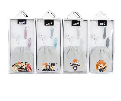 China In-ear new product anime series wired stereo headset with bag set small cell phone wired headset voice call stereo headset by earbud for sale