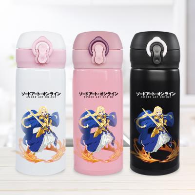 China 350ml Double Wall PORTABLE Vacuum Insulated Bottle Bullet Mug With Straight One-Touch Bounce Cup Cover Vacuum Mug Anime Series for sale