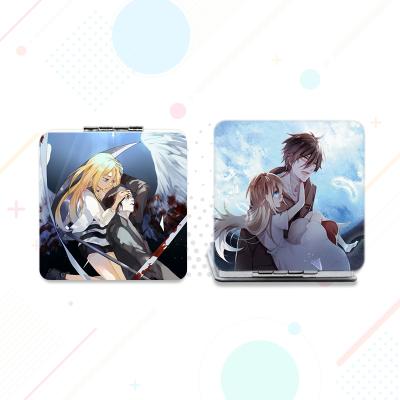 China Anime Series Lighted Mini Square Pocket Mirror Shape Small Cheap Makeup Pouch For Promotional for sale