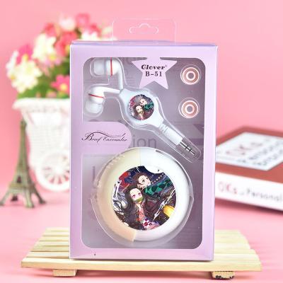 China Earphone Anime Ghost Killer Storage Box Shrink Earphone Set Headphone Noise Reduction Music Book Portable Cable Listening Earphone for sale