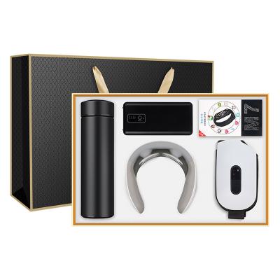 China Presentation Gift Set Customized Eye Massager Smart Watch Notebook Neck Massager Vacuum Flask Vacuum Flask Power Office Business Cultural Corporate Gift Set for sale