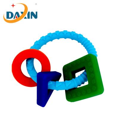 China Waterproof 100% bpa free silicone soft baby teethering chain teether for sale