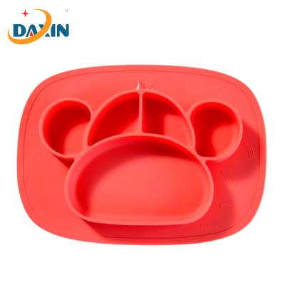 China Silicone Cartoon Monkey Design Waterproof Silicone Place Mat Baby Feeding Dish for sale