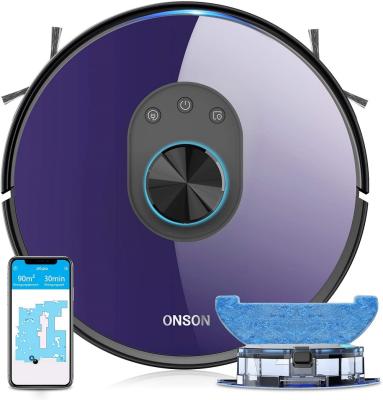 China Smart Home Cleaning Appliances Onson Laser Wet And Dry Navigation Live Map Robot Vacuum Cleaner With Google App for sale