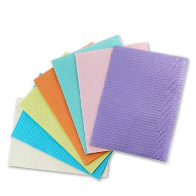 China DENTAL DISPOSABLE DENTAL BIBS 3 PLY - 33X45.5CM - colored for sale