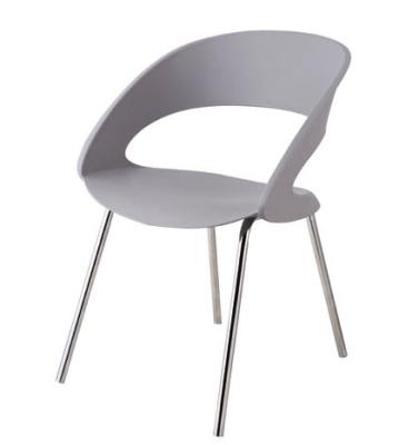 China Strong Modern Wholesale Leisure Plastic Dining Chair With Metal Leg for sale