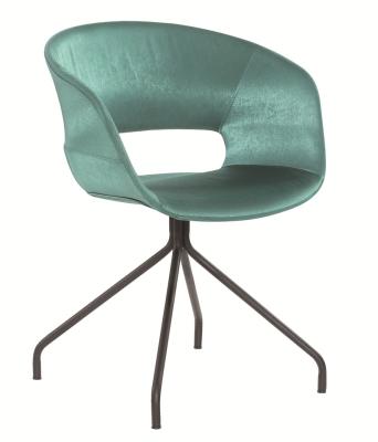 China Nordic Modern Morden Fabric Velvet Leisure Dining Armchair With Metal Legs for sale