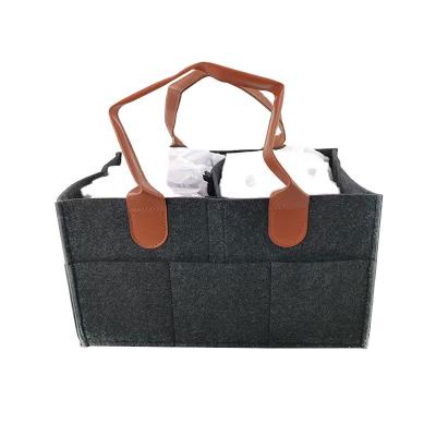 China With USB manufacturer's best-selling diaper box bag diaper storage felt finished bag it is convenient to carry in the car and foldable for sale