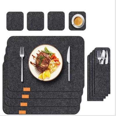 China Table Felt Place Mat Set Viable Mats Non Slip Heat Resistant Felt Place Mat Coaster For Dining Table for sale