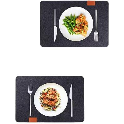 China Viable Wholesale Felt Place Mat Coasters Set Table Thickened Felt Place Mat Embossing Customizable Logo for sale