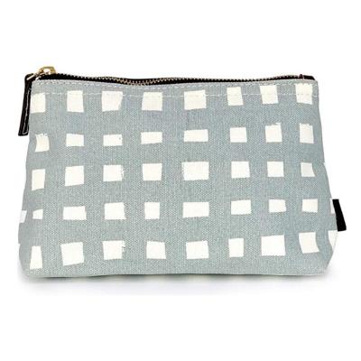 China Fashion Recycled Medium Waterproof Canvas Medium Waterproof Custom Makeup Small Canvas Travel Pouch Zipper School Bag Cosmetic Bag for sale