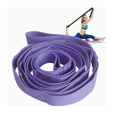 China Durable Yoga Stretch Exercise Strap With 10 Flexible Loops Thicken Exercise Band Gravity Fitness Stretching Strap HK-YS-544 for sale