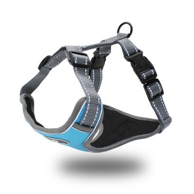 China Hot Selling Adjustable Padded Vest Dog Harness With Leash Soft Breathable Safty Reflective Pet Harness Dog Harness for sale