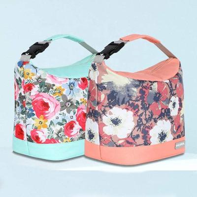 China Polyester Insulated Lunch Carrier Bag Travel Makeup Bag Toiletry Bag With Double Zipper End And Loop Top Handle for sale