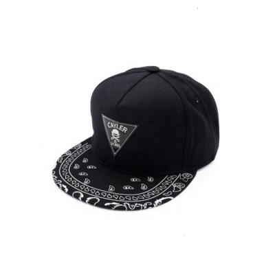 China breathable & Waterproof Custom Logo Embroidered Black Hip Hop Snapback Hat for sale