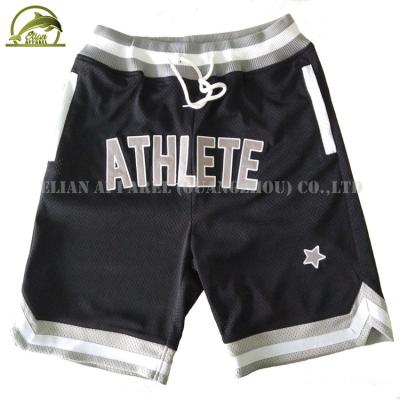 China Breathable Custom Rib Knit Dry Fit Logo Tackle Twill Basketball Shorts for sale