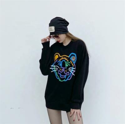 China 2022 Tiger Logo Embroidered Long Sleeve Anti-wrinkle Sweater women plus size sweaters for sale