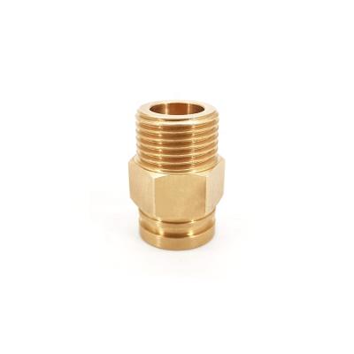 China Hydraulic Pump Connecting Parts CNC Rotating Parts Brass Pipe Fitting Copper Tube Male Connector for sale