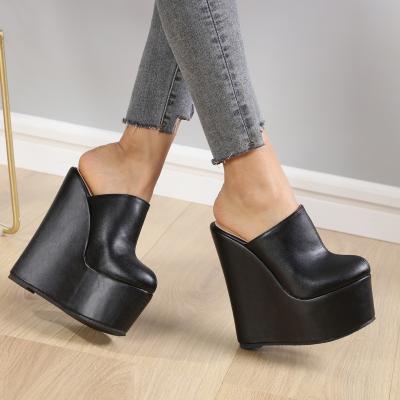 China 2022 Fashion Trend New Simple Classic 16cm High Comfortable Wedge Sandals For Women for sale