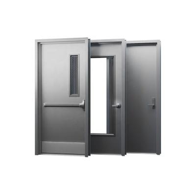 China High Quality Certified Fire Protection Exit Door Emergency Exit Door Fire Metal Rated Glazed Steel With Glass Interior Doors Swing Finished for sale